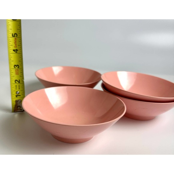 Vintage Pink Melmac Cereal Soup Bowls 1950's Melamine MCM Mid Century Kitchen - Picture 6 of 7